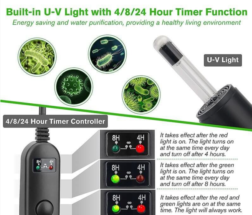 Hygger 4 in 1 Aquarium UV filter